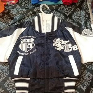 Pelle pelle jacket navy blue and white